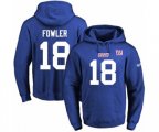 New York Giants #18 Bennie Fowler Royal Blue Name & Number Pullover Hoodie