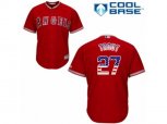 Los Angeles Angels of Anaheim #27 Mike Trout Replica Red USA Flag Fashion MLB Jersey