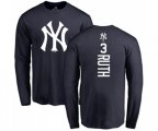 New York Yankees #3 Babe Ruth Replica Navy Blue Alternate Baseball T-Shirt