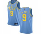 Los Angeles Lakers #9 Nick Van Exel Authentic Blue Hardwood Classics Basketball Jersey
