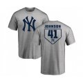 New York Yankees #41 Randy Johnson Gray RBI T-Shirt