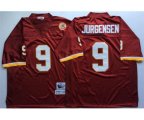 Washington Redskins #9 Sonny Jurgensen Red With 50TH Patch Authentic Throwback Football Jersey