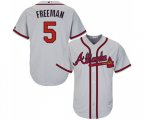 Atlanta Braves #5 Freddie Freeman Replica Grey Road Cool Base Baseball Jersey