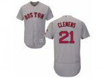 Boston Red Sox #21 Roger Clemens Grey Flexbase Authentic Collection MLB Jersey