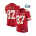 Kansas City Chiefs #87 Travis Kelce Red Super Bowl LVII Patch Vapor Untouchable Limited Stitched Jersey