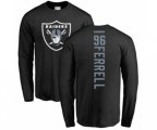 Oakland Raiders #96 Clelin Ferrell Black Backer Long Sleeve T-Shirt