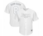 Tampa Bay Rays #8 Brandon Lowe Bamm-Bamm Authentic White 2019 Players Weekend Baseball Jersey