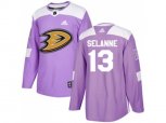 Adidas Anaheim Ducks #13 Teemu Selanne Purple Authentic Fights Cancer Stitched NHL Jersey