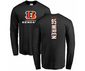 Cincinnati Bengals #95 Renell Wren Black Backer Long Sleeve T-Shirt