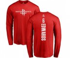 Houston Rockets #6 Vincent Edwards Red Backer Long Sleeve T-Shirt