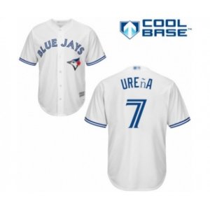 Toronto Blue Jays #7 Richard Urena Authentic White Home Baseball Player Jersey
