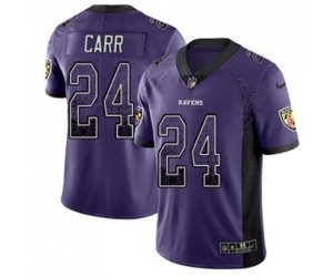 Baltimore Ravens #24 Brandon Carr Limited Purple Rush Drift Fashion Football Jersey