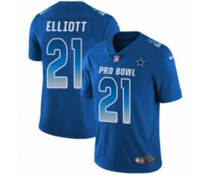 Dallas Cowboys #21 Ezekiel Elliott Limited Royal Blue NFC 2019 Pro Bowl NFL Jersey
