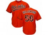 Baltimore Orioles #58 Jeremy Hellickson Authentic Orange Team Logo Fashion Cool Base MLB Jersey