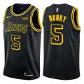 Los Angeles Lakers #5 Robert Horry Authentic Black City Edition NBA Jersey