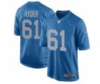 Detroit Lions #61 Kerry Hyder Game Blue Alternate Football Jersey