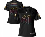 Women Minnesota Vikings #61 Brett Jones Game Black Fashion Football Jersey
