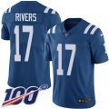 Indianapolis Colts #17 Philip Rivers Royal Blue Team Color Stitched NFL 100th Season Vapor Untouchable Limited