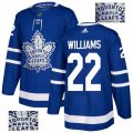 Toronto Maple Leafs #22 Tiger Williams Authentic Royal Blue Fashion Gold NHL Jersey