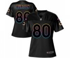 Women Chicago Bears #80 Trey Burton Game Black Fashion Football Jersey