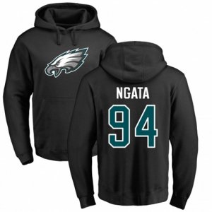 Philadelphia Eagles #94 Haloti Ngata Black Name & Number Logo Pullover Hoodie