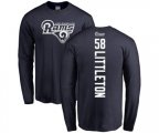 Los Angeles Rams #58 Cory Littleton Navy Blue Backer Long Sleeve T-Shirt
