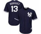 New York Yankees #13 Alex Rodriguez Replica Navy Blue Alternate Baseball Jersey