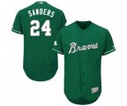 Atlanta Braves #24 Deion Sanders Green Celtic Flexbase Authentic Collection Baseball Jersey
