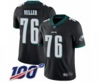 Philadelphia Eagles #76 Shareef Miller Black Alternate Vapor Untouchable Limited Player 100th Season Football Jersey