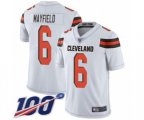 Cleveland Browns #6 Baker Mayfield White 100th Season Vapor Untouchable Limited Player Football Jersey