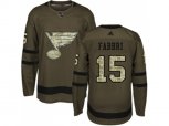Adidas St. Louis Blues #15 Robby Fabbri Green Salute to Service Stitched NHL Jersey