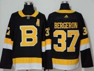 Boston Bruins #37 Patrice Bergeron Black Throwback Authentic Stitched Hockey Jersey