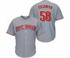 Cincinnati Reds #58 Luis Castillo Replica Grey Road Cool Base Baseball Jersey