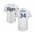 Tampa Bay Rays #34 Trevor Richards Home White Home Flex Base Authentic Collection Baseball Player Jersey