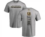 NHL Adidas Pittsburgh Penguins #58 Kris Letang Ash Backer T-Shirt