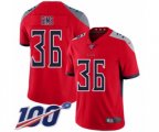 Tennessee Titans #36 LeShaun Sims Limited Red Inverted Legend 100th Season Football Jersey