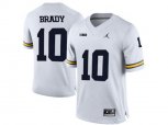 2016 Men's Jordan Brand Michigan Wolverines Tom Brady #10 College Football Limited Jersey - White