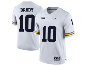 2016 Men\'s Jordan Brand Michigan Wolverines Tom Brady #10 College Football Limited Jersey - White