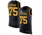 Pittsburgh Steelers #75 Joe Greene Limited Black Rush Player Name & Number Tank Top Football Jersey