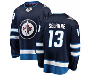 Winnipeg Jets #13 Teemu Selanne Fanatics Branded Navy Blue Home Breakaway NHL Jersey