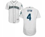 Seattle Mariners #4 Denard Span White Home Flex Base Authentic Collection Baseball Jersey