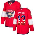 Florida Panthers #13 Mark Pysyk Authentic Red USA Flag Fashion NHL Jersey