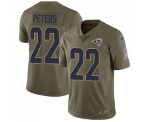 Los Angeles Rams #22 Marcus Peters Limited Olive 2017 Salute to Service Football Jersey