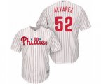 Philadelphia Phillies Jose Alvarez Replica White Red Strip Home Cool Base Baseball Player Jersey