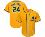 Oakland Athletics #24 Rickey Henderson Replica Gold Alternate 2 Cool Base Baseball Jersey