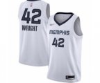 Memphis Grizzlies #42 Lorenzen Wright Authentic White Finished Basketball Jersey - Association Edition