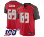 Tampa Bay Buccaneers #69 Demar Dotson Red Team Color Vapor Untouchable Limited Player 100th Season Football Jersey