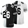 New York Giants #26 Saquon Barkley Black White Limited Split Fashion Football Jersey