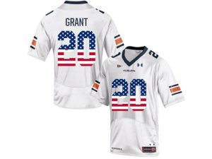 2016 US Flag Fashion Men\'s Under Armour Corey Grant #20 Auburn Tigers College Football Jersey - White
