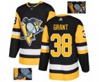 Adidas Pittsburgh Penguins #38 Derek Grant Authentic Black Fashion Gold NHL Jersey